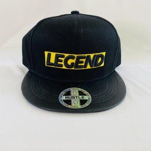 Bailey Apparel Hustle OG Faux Leather Flat Bill Snapback Hat "Legend"